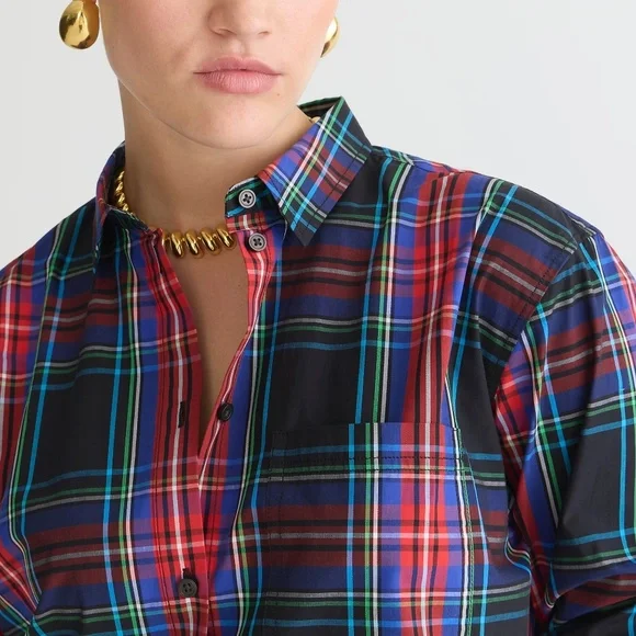 J.Crew Garçon Classic Shirt in Stewart Tartan Cotton Poplin - Picture 2 of 7